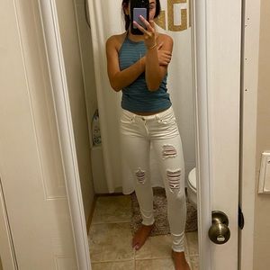 Ripped white jeans